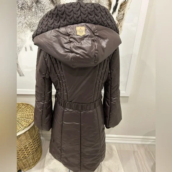 Mackage puffer coat with wool cable accents. XS - Picture 2 of 6